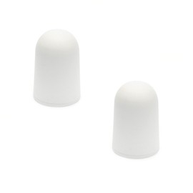 Sossai® 2 x Door Stops NTS | Model: Toni | Height: 44 mm | Diameter: 30 mm | Colour: White | For Screwing (Including Mounting Material) | Floor Mounting & Wall Mounting