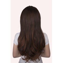 BOMBSHELL HAIR EXTENSIONS 250g 24" Flicky 3 Pieces Full Head Clip On Hair Extensions Hair Piece Wig (M07 MEDIUM BROWN)