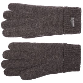 EEM knitted wool gloves for women with Thinsulate lining, 100% wool, anthracite L/XL