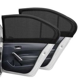 Filltown Car Window Shades for Baby, Side Window Sun Shade, Car Window Cover, Stretchable and Breathable Window Screens for Blocking UV Mosquitoes and Bugs - 45 "x 20" Fits Most Cars-2 Pack