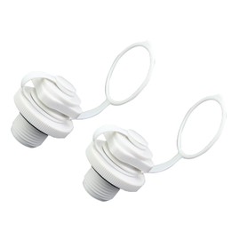 CTWHA 2PCS White 2 in 1 Inflatable Valves Boston Screw Chuck 17mm Length One Way Inflatable Boat Air Valve Replacement Screw Plug Suitable for Inflatable Boat Rafts and Rubber Dinghies