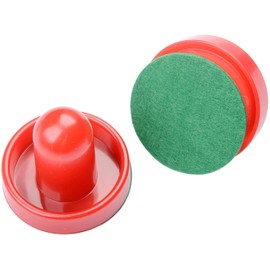Air Hockey Pushers, 2 Pcs 60mm Air Hockey Table Felt Pusher with 4Pcs Red Pucks for Replacement Pucks Table Mallet Goalies for Game Table