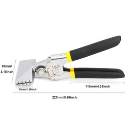 TopHomer 3 Packs Sheet Bending Pliers Sheet Metal Seamer Form Edge Seamer Seaming Plier with Close Switch Design for Roofing Siding Easy to Use (75mm Straight+75mm Curved+150mm)