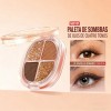 Paletas De Sombras 4 Tonos Brillo Intenso Larga Duración