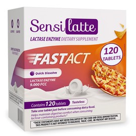 SENSI LATTE Lactase Enzyme 120 Tablets No Flavor - 9.000 FCC - Sensilatte – Quick Dissolution – Helps with Digestive Comfort – Prati Donaduzzi