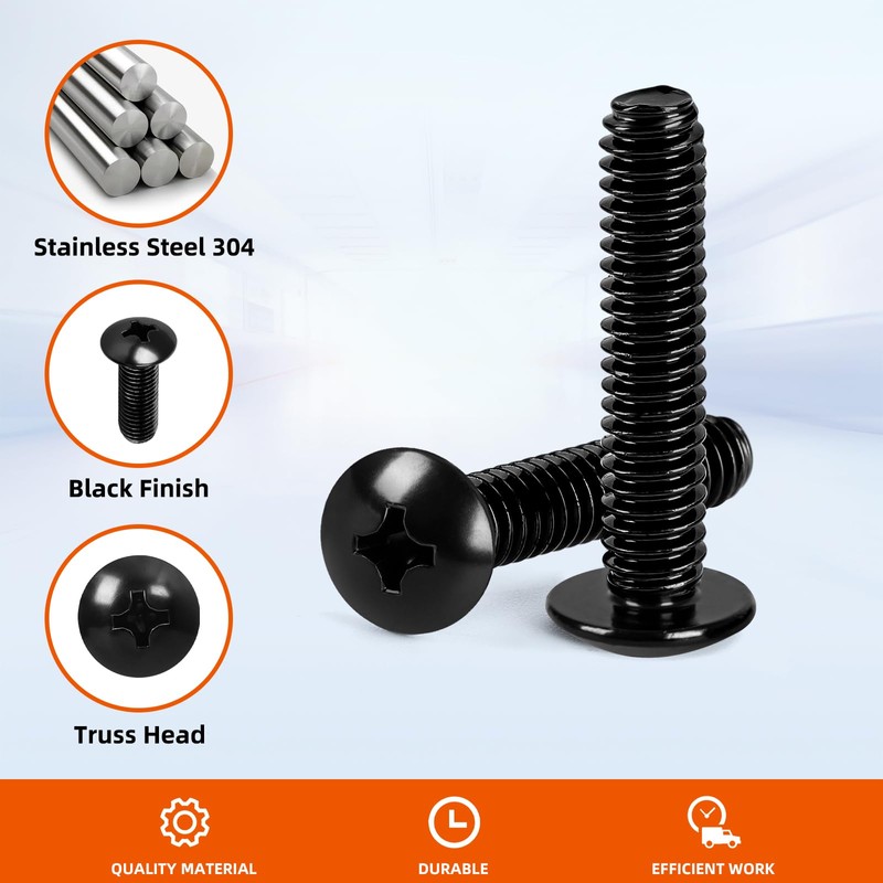 MewuDecor #8-32 x 1-1/4" Truss Head Machine Screws, 304 Stainless