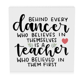 Dance Gifts Dance Teacher Appreciation Gift Idea Dancing Gifts for Coach Instructor Teacher Dance Recital Gifts Dance Stuff Farmhouse Home Office Decor Wooden Box Sign for Shelf Desk Table Decoration