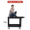 Plastic Service Cart 2 Shelf-550LBS Utility Service Carts with Wheels,
