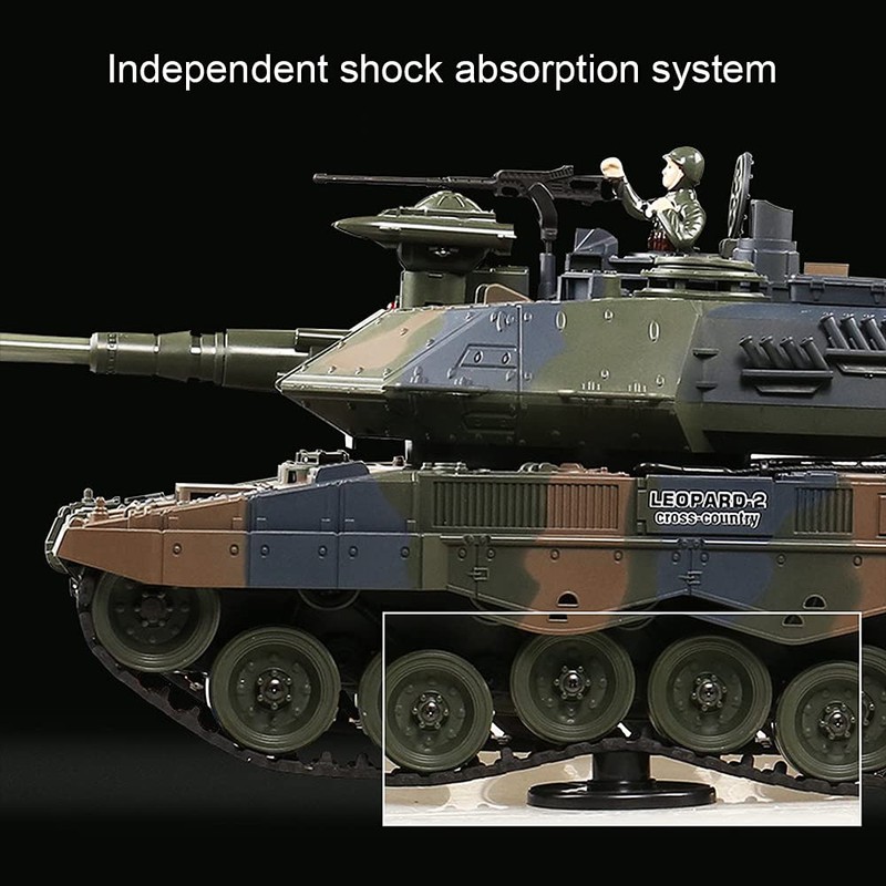 Fistone 1:18 RC Leopard Tank Toy for Kids, Sound Light