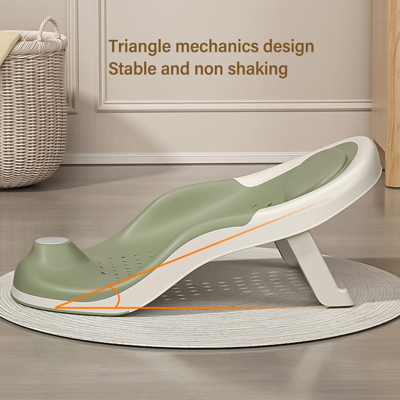 Foldable Baby Bath Support with Thermometer Slip Resistant Ergonomic Infant
