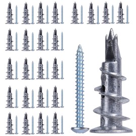 JAONLD Plasterboard Dowels Pack of 25 Solid Cavity Dowels Metal Strong Load Capacity Dowels for Plasterboard Walls Cavity Dowels for Fixing in Stone, Brick, Concrete, Plasterboard