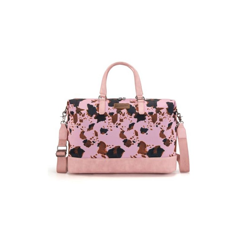 Wrangler Travel Duffle Bag for Women Oversized Cow Print Weekender