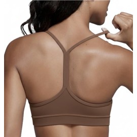 Athletic Motion Since 1976 Top Deportivo Mujer, Sport Bra, Acolchado, Forma de Y-Espalda, para Yoga, Pilates o Correr, Talla S, Color Café