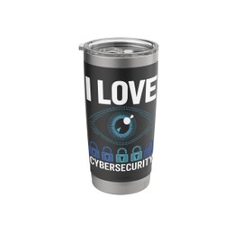 I Love Cybersecurity Eye Locks Design Stainless Steel Insulated Tumbler
