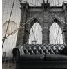 Black and White Brooklyn Bridge Wall Mural, Peel and Stick,