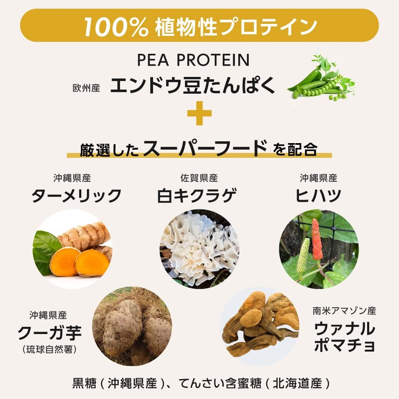 GRON Pea Protein, Superfood Blend, Made in Japan, Additive-Free, Vegan