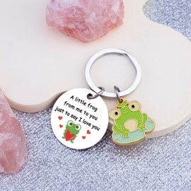 Frog Gifts For Women Sweet I Love You Gifts For Him Frog Keychain Gift For Boyfriend Girlfriend Birthday Anniversary Valentines Day Stuff For Her Cute Couple Keychain For Men