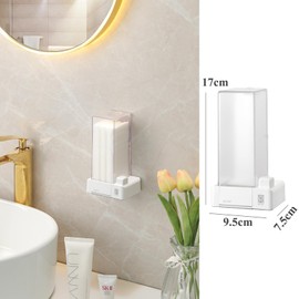 Ryelea Cotton Pad Dispenser, with 55 Cotton Pads, Automatic Squeezing Cotton Holder for Make-Up, Optional for Hanging on the Wall, Closed Design, Dustproof, Hygiene (Transparent)