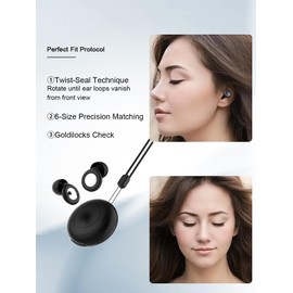 Ear Plugs for Sleeping Snoring Men Christmas Gifts Small Stocking Stuffers-45dB Noise Cancelling Reduction, Hearing Protection Silicone Ear Plugs for Christmas Concerts +8 EarTip (Classic Black)