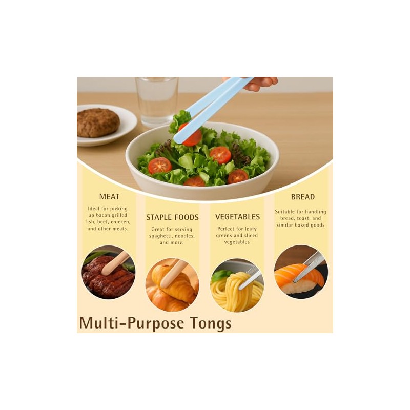 3-Pack Mini Silicone Tongs for Cooking and Serving