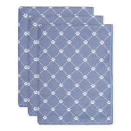 Bone Dry Pet Robe Collection, Trellis Paw Print, Absorbent Microfiber Bath Robe with Adjustable Closure for Dogs & Cats, X-Small, Hunter Green