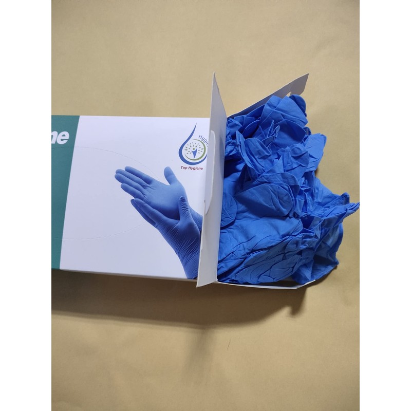 TOP HYGIENE DISPOSABLE POWDER FREE LATEX FREE BLUE MEDIUM NITRILE