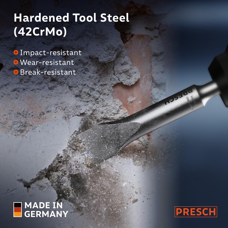 Presch SDS-Plus Chisel Set 3pcs. | Flat Chisel, Wide Chisel,