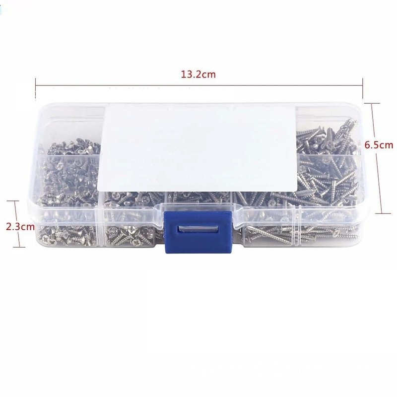 Self Tapping Screws Set, 800 Pcs M2 304 Stainless Steel