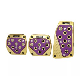 1clickautoacc 3 Pcs Purple Gold Manual Car/Suv Brake Gas Foot Pedal Pads Covers
