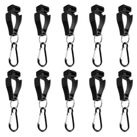 Mobodawe 10 pcs Work Glove Clips for Work,Gloves Keeper,Glove Clips for Construction,Glove Grabbers Clips, Glove Holder (10 Pcs Black)