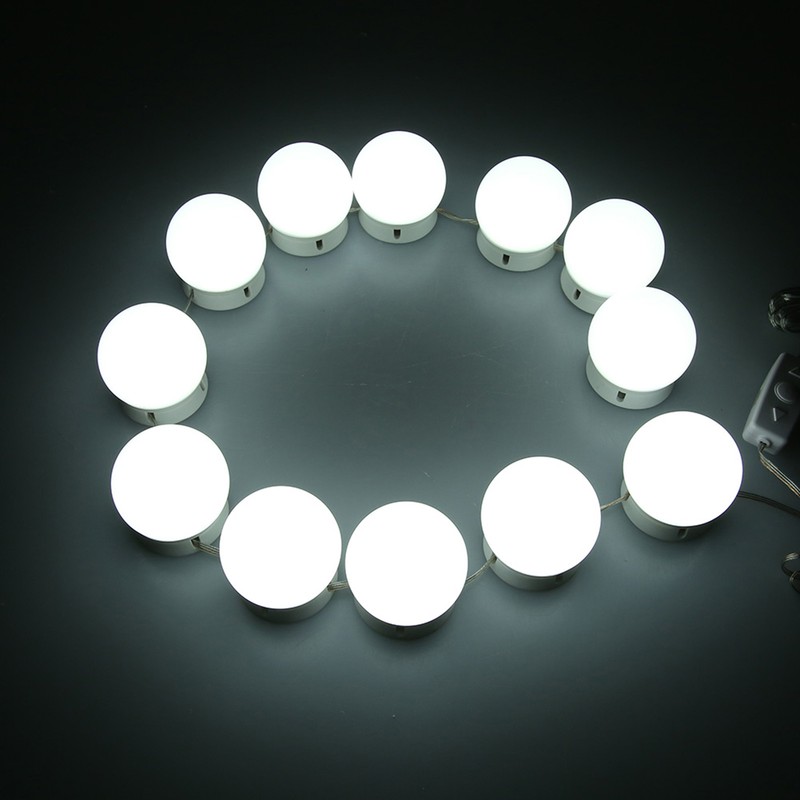 12Pcs LED Mirror Light Lamp Vanity Kit for Makeup Dressing