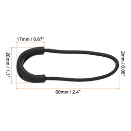 PATIKIL Zipper Pulls Replacement, 10 Pack Extension Cord Handle Fix Tab Tag Extender Fixer for Luggage Backpacks Jackets, U Shape Black