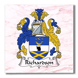 Carpe Diem Designs Richardson Family Crest/Coat of Arms Ceramic Tile for Coaster, Hot Plate, Trivet or Decorative Accent