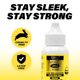 Adhesive Glue - Original 1.13fl.oz./35ml | Fast Drying, No Residue, Long-Lasting Formula with Edge Protection for Lace Front Wig Bonding Strong Hold