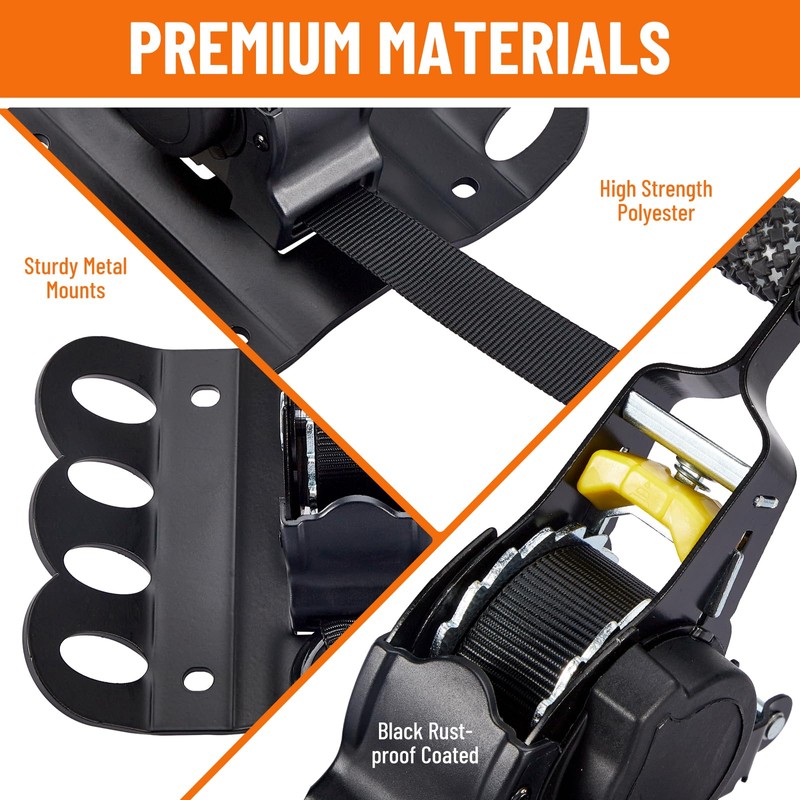 2 Pcs Retractable Ratchet Straps Compatible with 2015-2025 Ford F-150