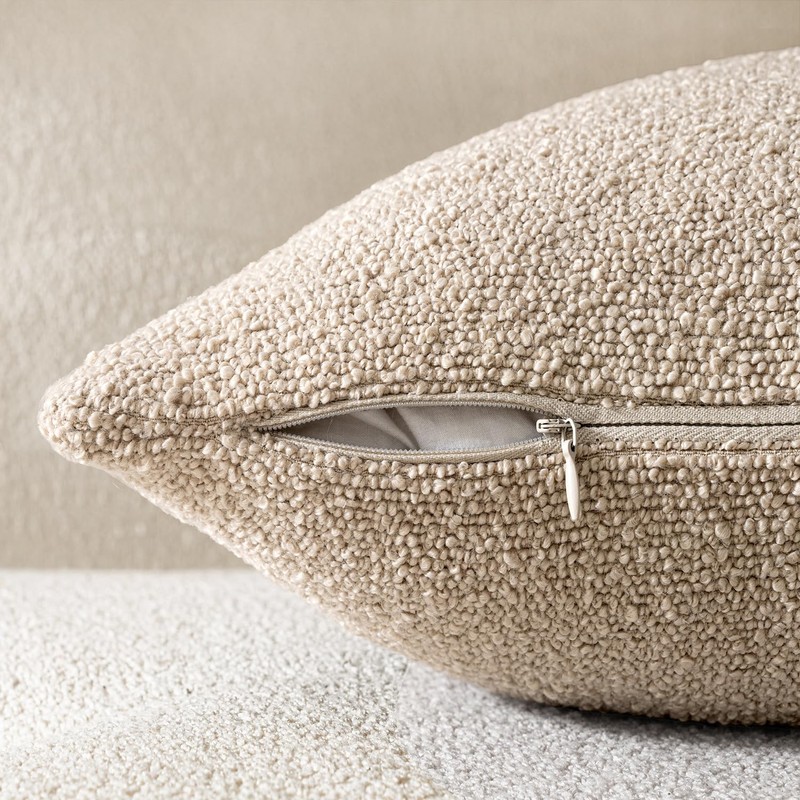 Woaboy Pack of 2 24x24 Inch Decorative Boucle Throw Pillow