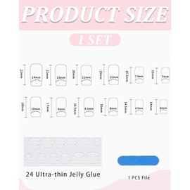 BPTRKOM Pack of 24 French Tip Press On Nails - Short Square Fake Nails Short Black Acrylic Nails with White Hearts Press On Nails Short Square Soft Gel Nail Tips Full Cover Nail Tip