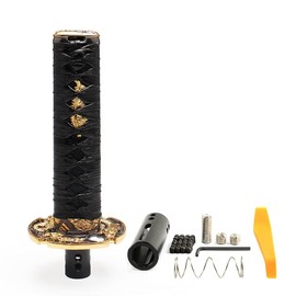 GSTP Katana Shift Knob Samurai Sword Universal for Automatic Cars with Push Down Button Weighted (15cm Black)