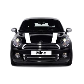 The Pixel Hut White Laminated Hood Bonnet Stripes for Mini Cooper 2014 to 2024 - Exact Fit