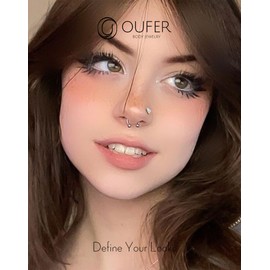 OUFER 20G Herz Nasenring Silber 925 Nasenpiercing L-förmig Nostril Piercing Ring 7 mm Nasenstecker Klar CZ Nose Ring Heart Nose Piercing Jewery Frauen