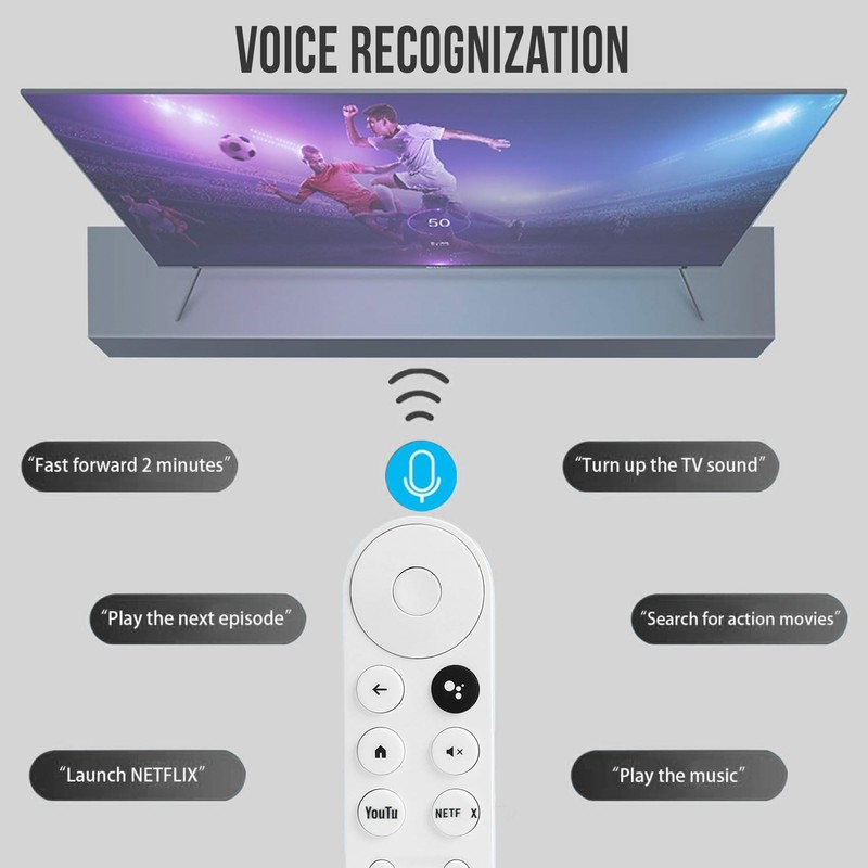 Voice Remote Control Compatible with Google Chromecast 4k Snow Streaming
