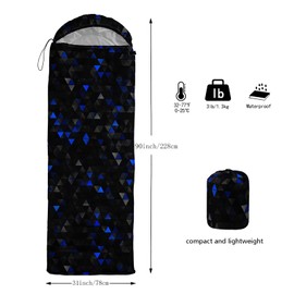 Sleeping Bags for Adults and Kids，3D Printing Camping Sleeping Bag for Girls Boys Lightweight Waterproof Cold/Warm 3-Season，Outdoor Travel with Compression Bags