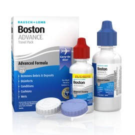 Boston ADVANCE Contact Lens & Conditioning Solution, Travel Kit for Rigid Gas Permeable (RGP) Lens, Conditions & Wets for Comfort, 0.33 Fl Oz + 1 Fl Oz