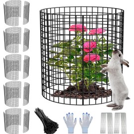 5 Pack Plant Protector from Animals, 13x12 inch Wire Plant Cages Mesh Plant Cage Garden Plant Protector, Sturdy Bunny Barricades Chicken Wire Cloche Plant Protectors for Keeping Bunny Animals Out