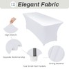 Asnomy 8Ft White Table Cloths for Parties Spandex Party Fitted