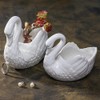 Xesagsnv White Swan Succulent Planter, Porcelain, Candle Holder (2 Pack)