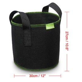 SIMBOOM Tomato Grow Bags with Strong Handles, 5-Pack 5 Gallon, Non-Woven Aeration Fabric Pot Container for Tomato Strawberry Vegetable Fruit Flowers, Black