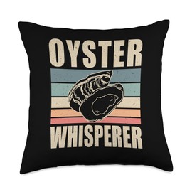 Oyster Shell Designs Idea Whisperer Mussel Seafood Shellfish Oyster Throw Pillow, 18x18, Multicolor