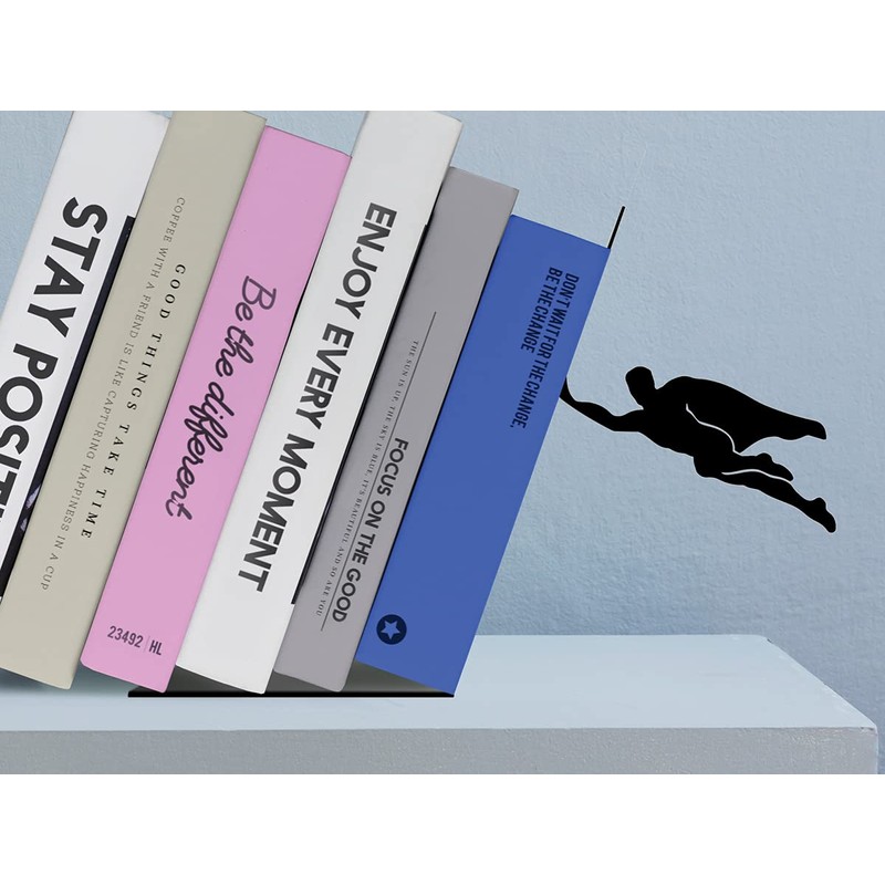 I-TOTAL® - Cute Metal Book Holder Bookends/Bookends for Shelf/Table (Superhero)