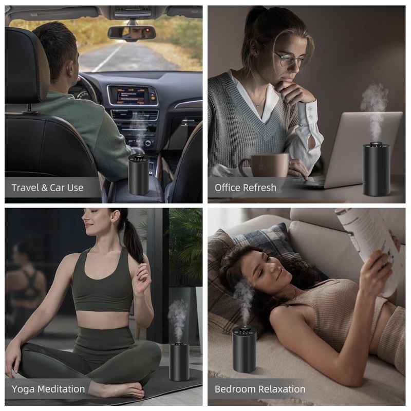 Waterless Diffuser with 120ml Essential Oil,Aromatherapy Atomizing Diffuser,Timer & 3